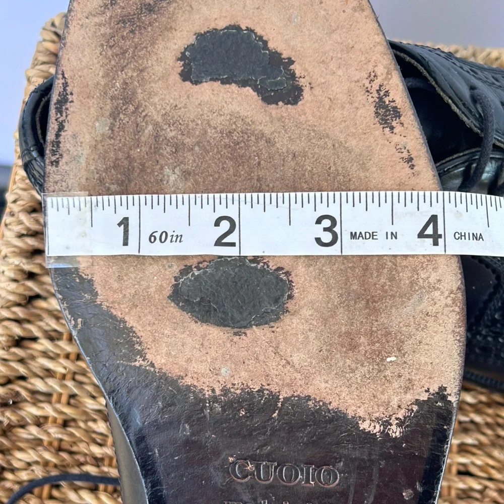 Mercanti Fiorintini Men’s Classic‎ Leather Italian Wingtip Oxfords Black 10M